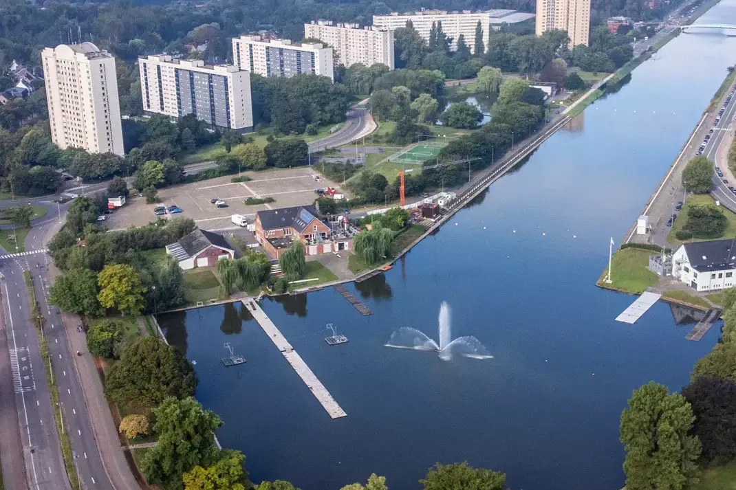 Watersportbaan in Ekkergem in Gent
