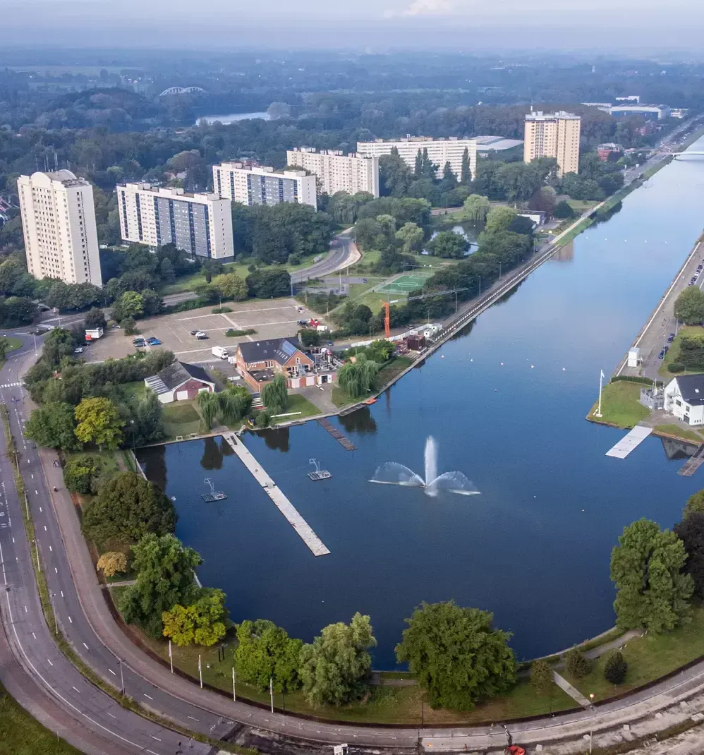 Watersportbaan in Ekkergem in Gent
